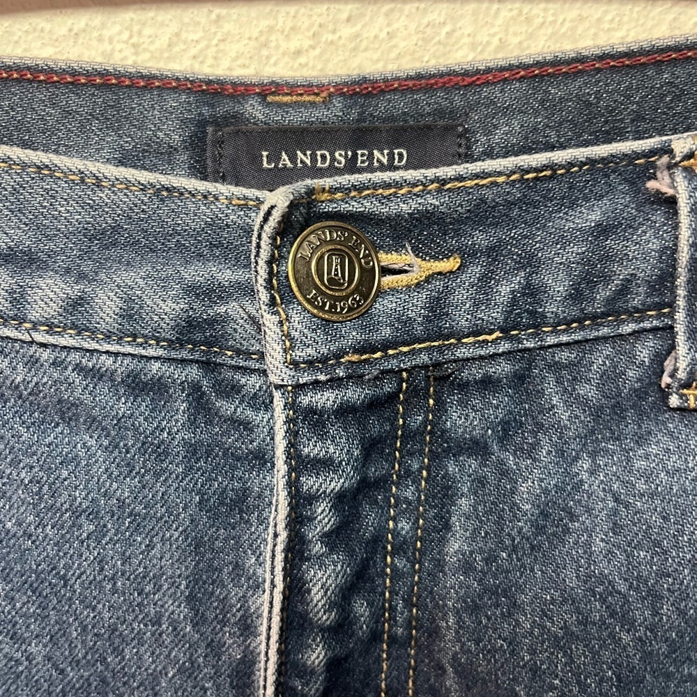 Lands' End Women's Straight Leg Blue Jeans - Picture 2 of 7